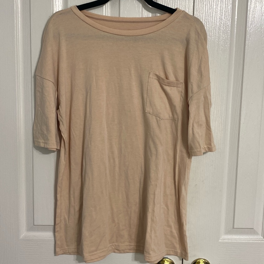 Apricot short sleeve T-shirt with pocket